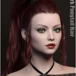 Dark Ponytail Hair for Genesis 3 and 8 Female Dark Ponytail Hair for Genesis 3 and 8 Female
