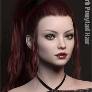 Dark Ponytail Hair for Genesis 3 and 8 Female Dark Ponytail Hair for Genesis 3 and 8 Female