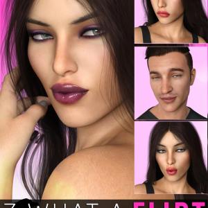 Z What A Flirt – Dialable and One-Click Expressions for Genesis 3 and 8 Z What A Flirt – Dialable and One-Click Expressions for Genesis 3 and 8