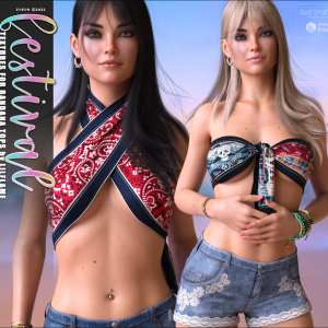 Festival Textures for Bandana Tops G8F Festival Textures for Bandana Tops G8F