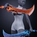 Crimson Blades for Genesis 8 and 8.1 Females Crimson Blades for Genesis 8 and 8.1 Females