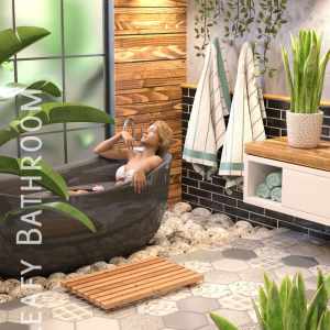 Leafy Bathroom Set and Genesis 8 Female Poses Leafy Bathroom Set and Genesis 8 Female Poses