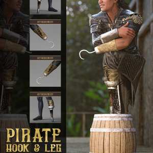 Pirate Hook and Leg for Genesis 8 Male(s)Repost  Pirate Hook and Leg for Genesis 8 Male(s)Repost