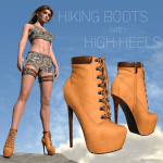 Hiking Boots with High Heels for G8F and G8.1F Hiking Boots with High Heels for G8F and G8.1F
