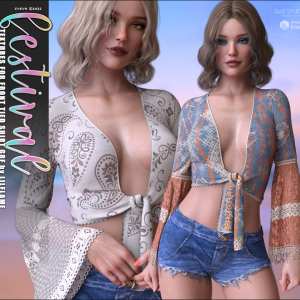 Festival Textures for Front Tied Shirt G8F Festival Textures for Front Tied Shirt G8F