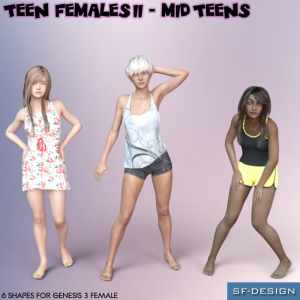 Teen Females II – Mid Teens – Shapes for Genesis 3 Female Teen Females II – Mid Teens – Shapes for Genesis 3 Female