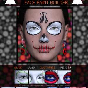 Dia De Los Muertos Face Paint Builder for Genesis 8.1 Females Dia De Los Muertos Face Paint Builder for Genesis 8.1 Females