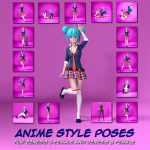 Anime Style Poses for G3F and G8F Anime Style Poses for G3F and G8F