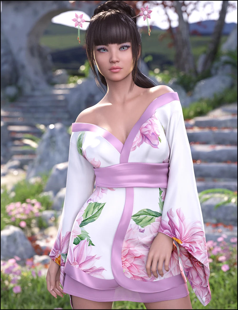 dForce Koharu Kimono for Genesis 8 Female dForce Koharu Kimono for Genesis 8 Female
