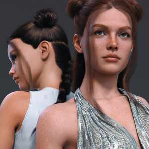 AK Little Double Buns Hair for Genesis 9 AK Little Double Buns Hair for Genesis 9