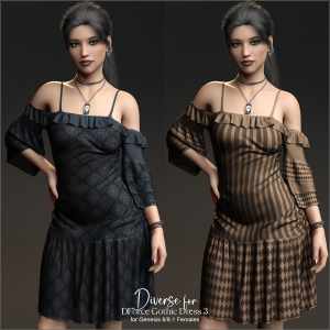 Diverse for D-Force Gothic Dress 3 for G8F and G8.1F Diverse for D-Force Gothic Dress 3 for G8F and G8.1F