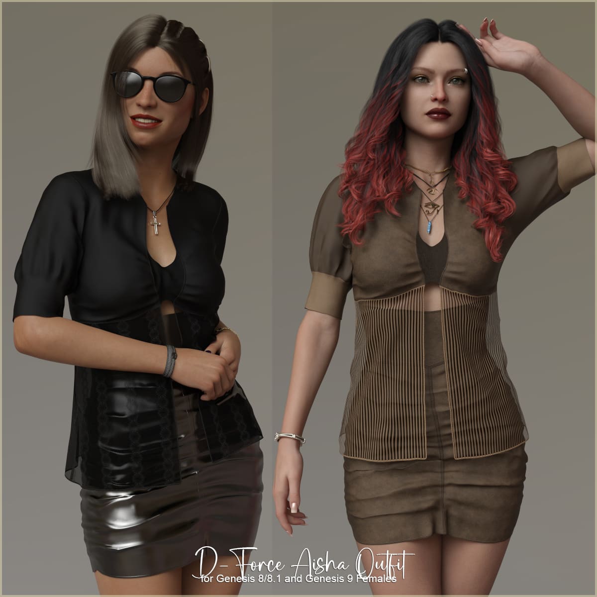 D-Force Aisha Outfit for Genesis 8/8.1/9/V9 D-Force Aisha Outfit for Genesis 8/8.1/9/V9