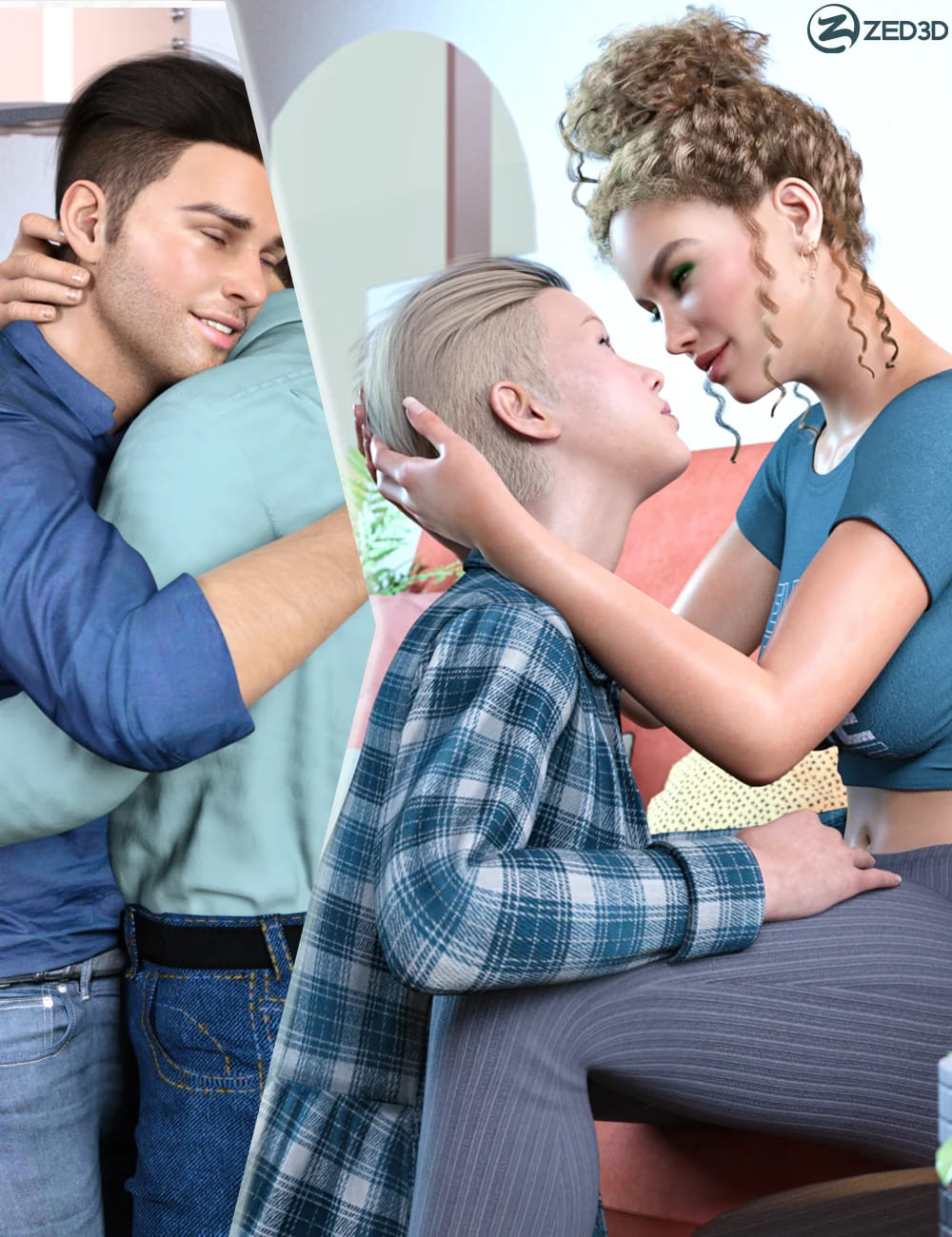 Z Love and Intimacy Couple Poses for Genesis 8 and 8.1 Z Love and Intimacy Couple Poses for Genesis 8 and 8.1