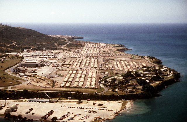 Aerial view of Guantánamo Bay. Aerial view of Guantánamo Bay.