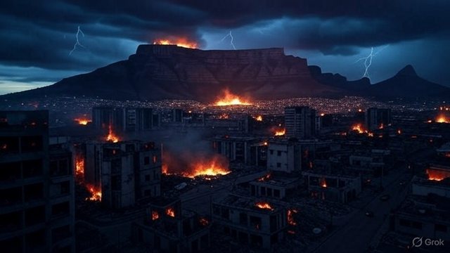 Artistic impression of bleak future in Cape Town, South Africa. Artistic impression of bleak future in Cape Town, South Africa.