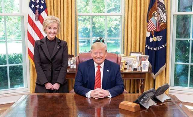 Lana Marks with President Donald Trump at The White House. Lana Marks with President Donald Trump at The White House.