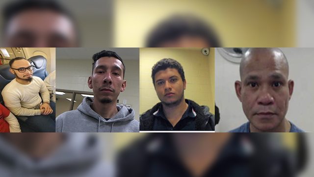 Four mugshots of criminal aliens. Four mugshots of criminal aliens.