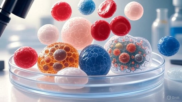 Artistic impression of human cells. Artistic impression of human cells.