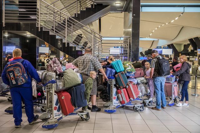 Afrikaner refugees boarding first flight to the U.S. Afrikaner refugees boarding first flight to the U.S.