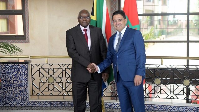 Jacob Zuma meets Nasser Bourita in Rabat on July 15, 2025, sparking ANC outrage over his use of the South African flag to support Morocco’s Western Sahara plan. Jacob Zuma meets Nasser Bourita in Rabat on July 15, 2025, sparking ANC outrage over his use of the South African flag to support Morocco’s Western Sahara plan.