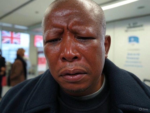 Artistic impression of Julius Malema crying at an airport. Artistic impression of Julius Malema crying at an airport.