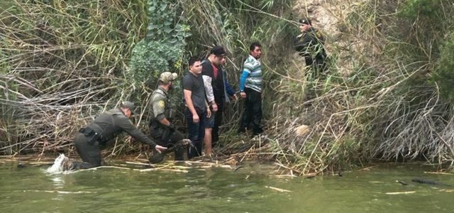 Aliens trying to enter America illegally stopped at Rio Grande. Aliens trying to enter America illegally stopped at Rio Grande.