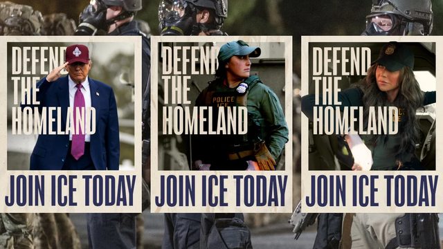 President Trump and Secretary Kristi Noem inspire patriots in ICE’s “Defend the Homeland” campaign, calling brave Americans to protect our nation’s borders. President Trump and Secretary Kristi Noem inspire patriots in ICE’s “Defend the Homeland” campaign, calling brave Americans to protect our nation’s borders.