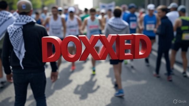 The word DOXXED in red 3D letters. The word DOXXED in red 3D letters.