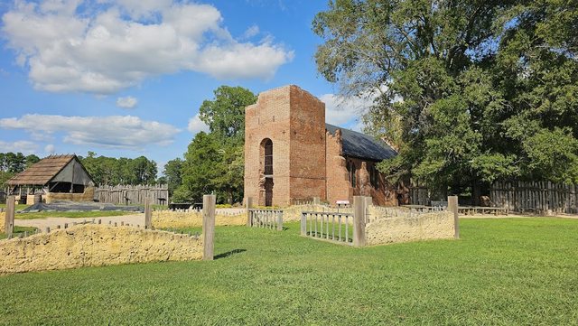 The ruined 17th-century Jamestown Church tower, with its 1907 nave reconstruction, stands as a testament to the 1619 assembly that birthed American democracy, celebrated in a 2025 White House message. (Rob Reiser) The ruined 17th-century Jamestown Church tower, with its 1907 nave reconstruction, stands as a testament to the 1619 assembly that birthed American democracy, celebrated in a 2025 White House message. (Rob Reiser)