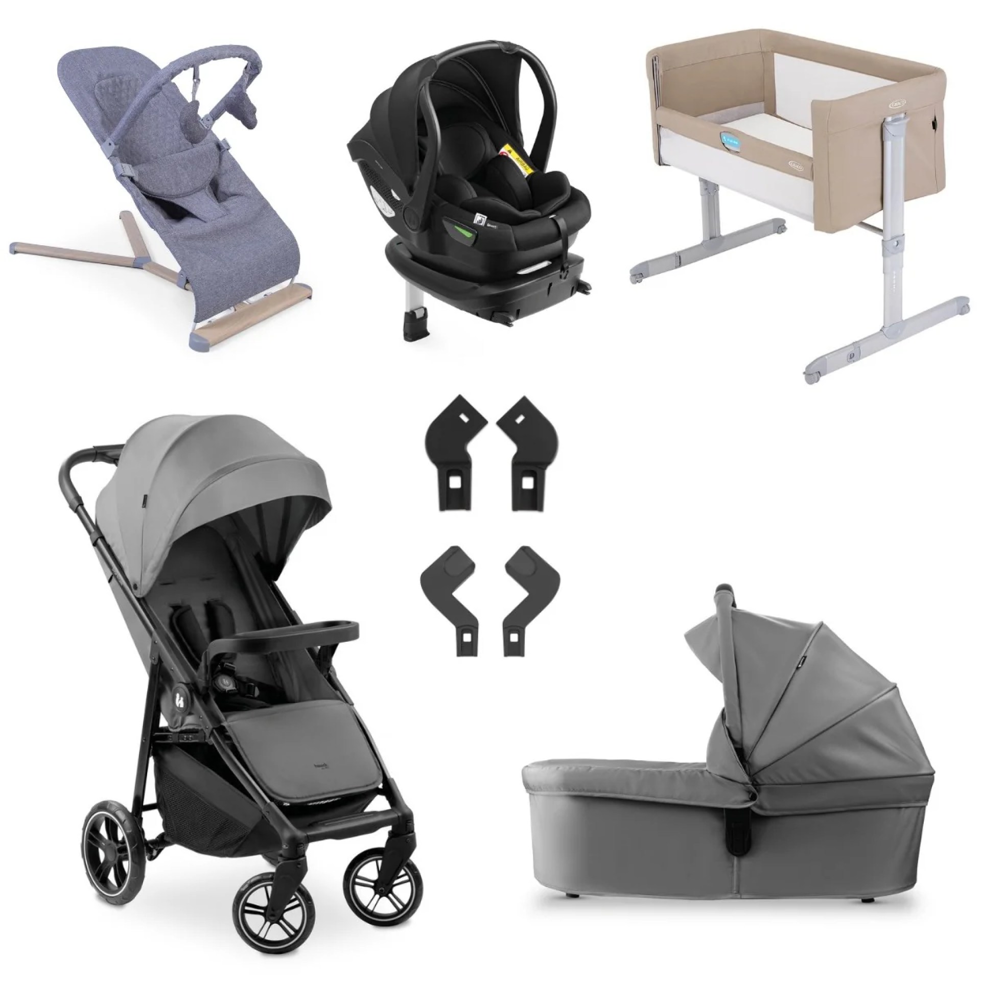 Hauck Shop N Care Essential Travel & Nursery Bundle, Grey Hauck Shop N Care Essential Travel & Nursery Bundle, Grey