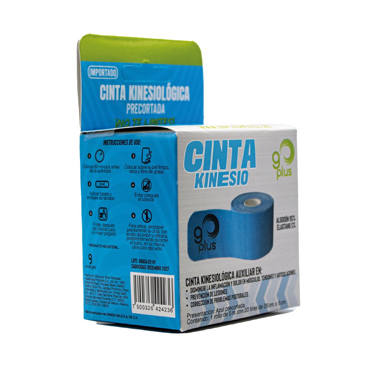 CINTA KINESI GO PLUS AZUL 20TIRAS