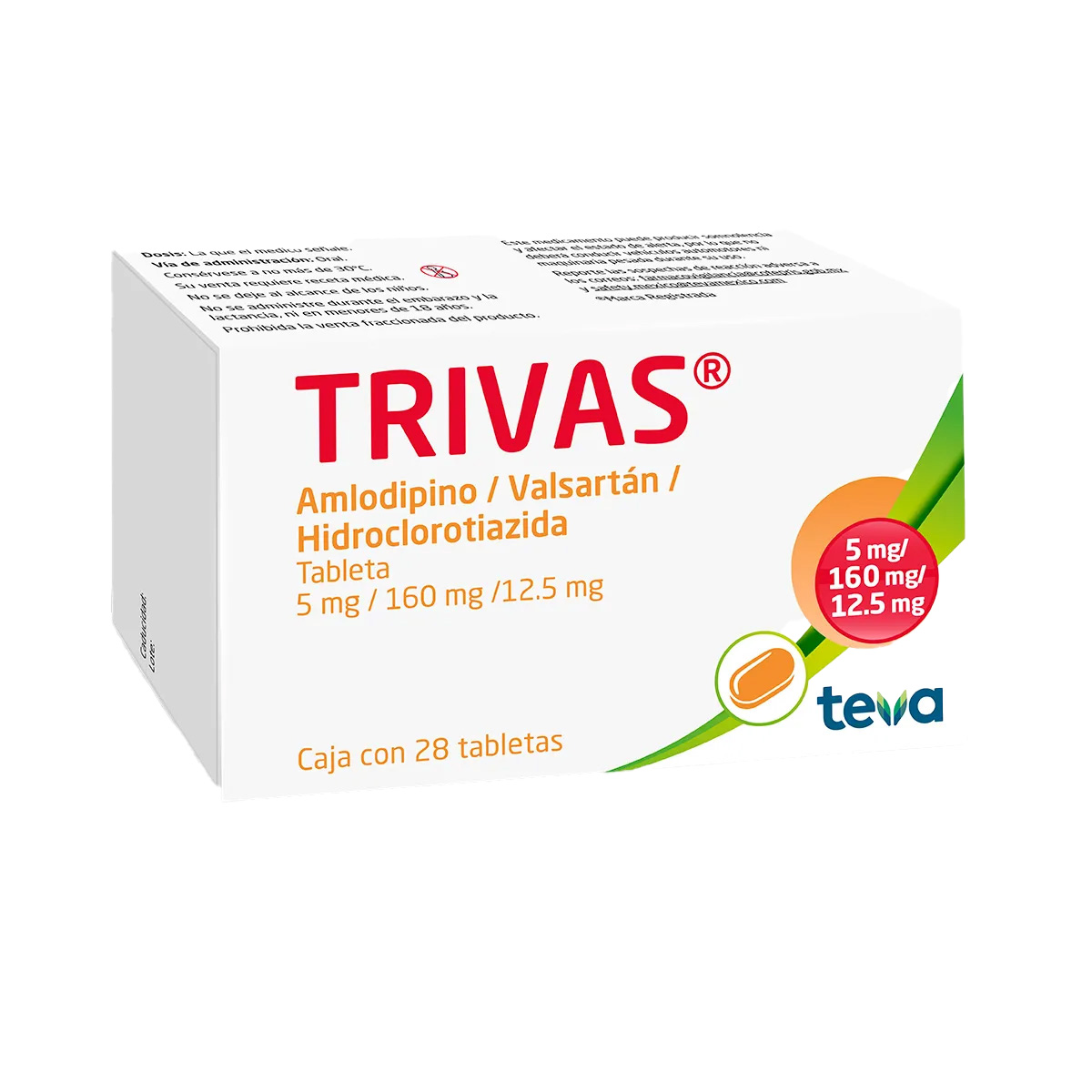 TRIVAS 5/160/12.5 MG 28 TAB