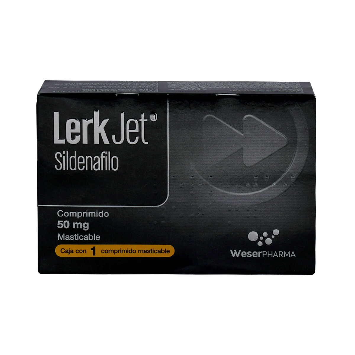 LERK JET CAJA CON 1 COMP. MASTICABLE DE 50 MG.