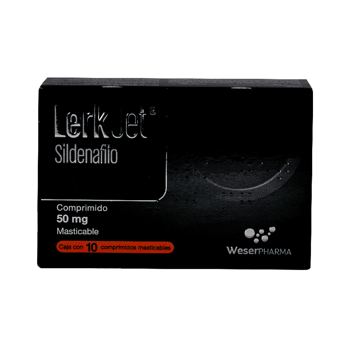 LERK JET CAJA CON 10 COMP. MASTICABLE DE 50 MG.