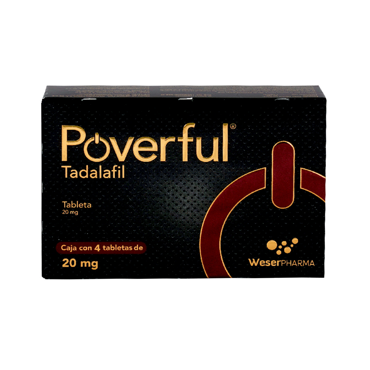 POVERFUL CAJA CON 4 TABLETA DE 20MG