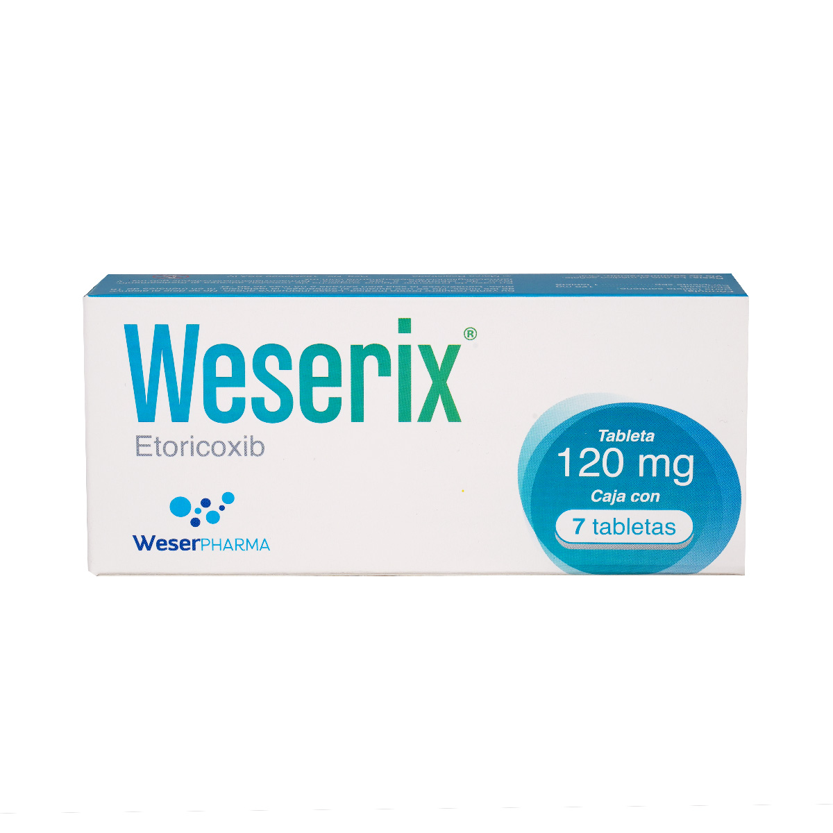 WESERIX CAJA CON 7 TABLETAS DE 120 MG