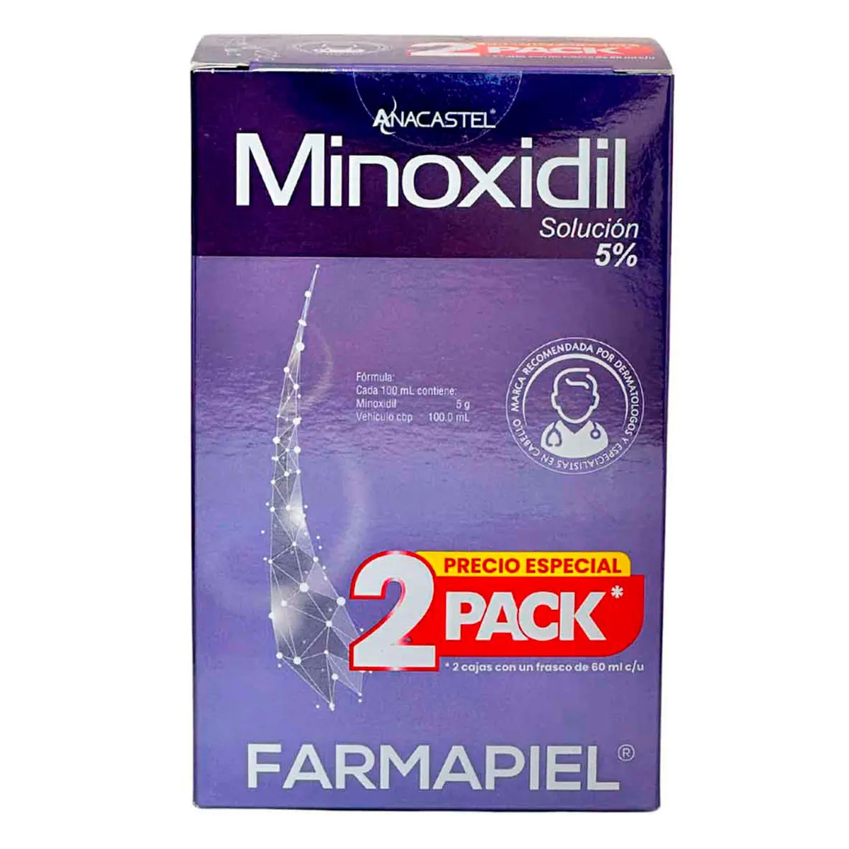 MINOXIDIL SOL 5% FCO 60ML 2 PACK