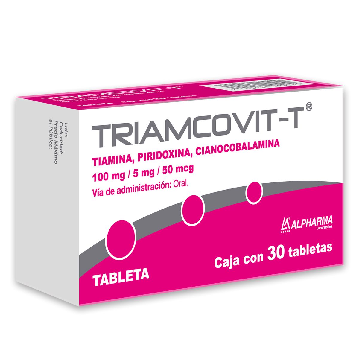 TRIAMCOVIT-T 100/5MG 50MCG 30 TAB