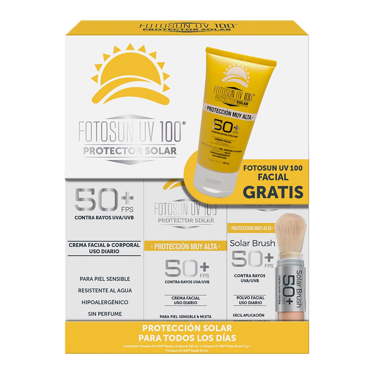 BLOQ FOTOSUN UV100 FPS50 KIT 3PCK