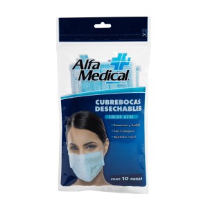 CUBREBOCAS ALFA MED AZUL C/10 CUBREBOCAS ALFA MED AZUL C/10