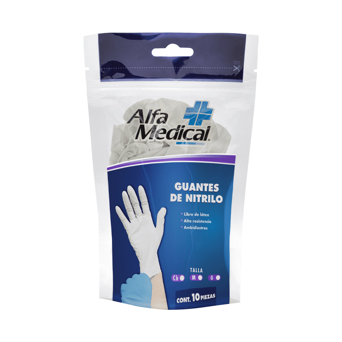 GUANTES ALFA MED NITRILO C/10