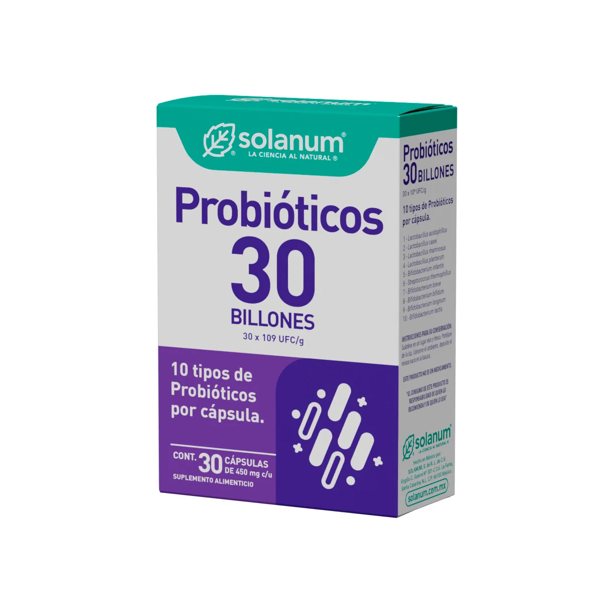 SOLANUM PROBIOTICOS 30 BILLONES 30X450MG