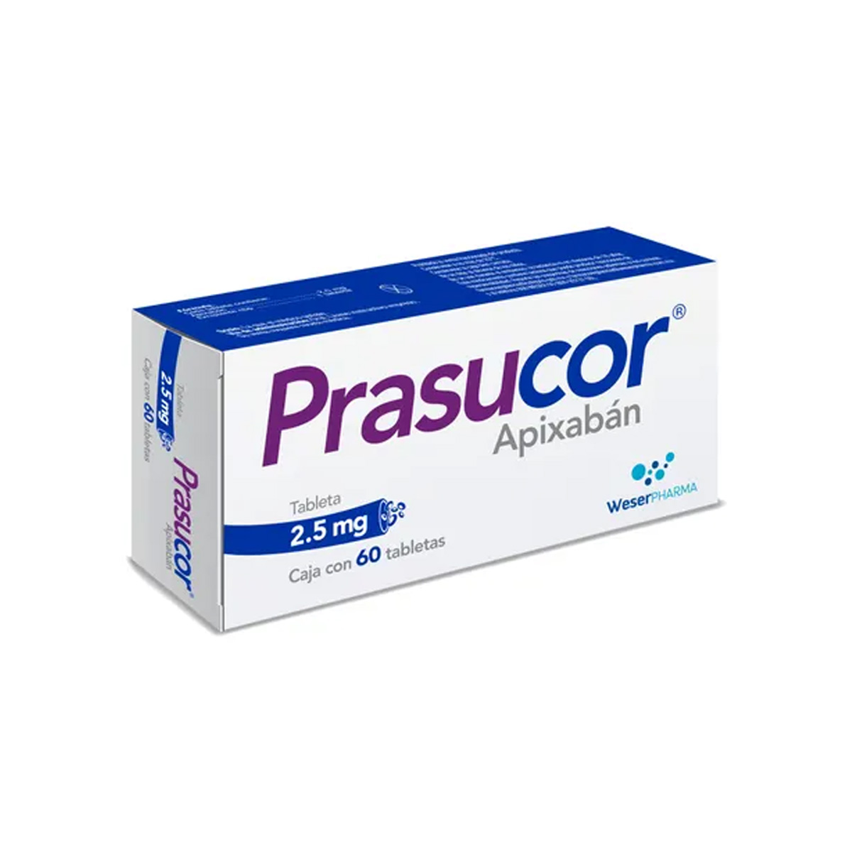 PRASUCOR CAJA CON 60 TABLETAS DE 2.5 MG