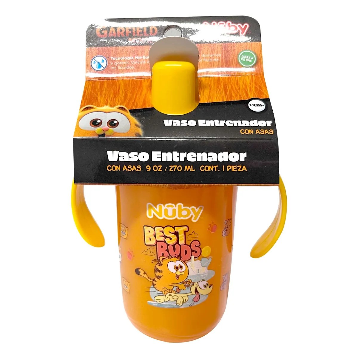 VASO ENT NUBY C/ASA GARFIELD 9OZ