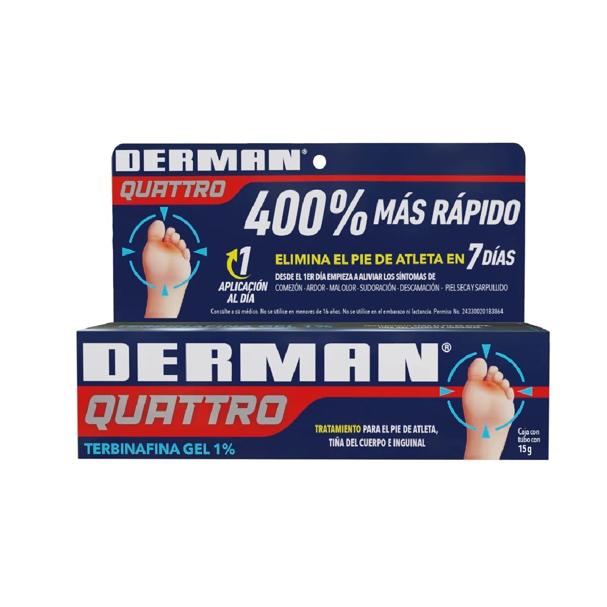 DERMAN QUATTRO 1% TBO 15G GEL