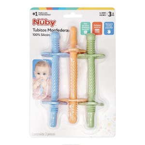 MORDEDERA NUBY TUBITOS SILIC 3PZ MORDEDERA NUBY TUBITOS SILIC 3PZ