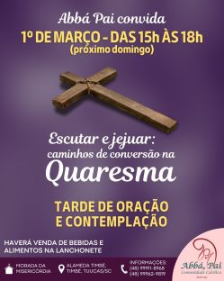Venha viver um domingo especial nesta Quaresma Venha viver um domingo especial nesta Quaresma