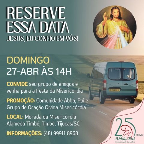 Reserve essa Data: Jesus, eu confio em vós! Reserve essa Data: Jesus, eu confio em vós!