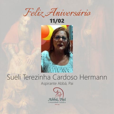Parabéns Sueli, aspirante da Comunidade Abbá, Pai! Parabéns Sueli, aspirante da Comunidade Abbá, Pai!