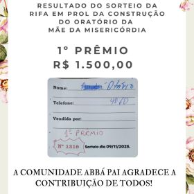 Confira os ganhadores da ação entre Amigos da Abbá Pai Confira os ganhadores da ação entre Amigos da Abbá Pai